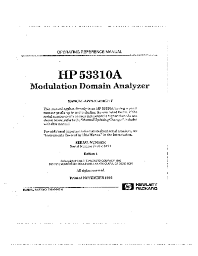 HP 53310A Operating Reference