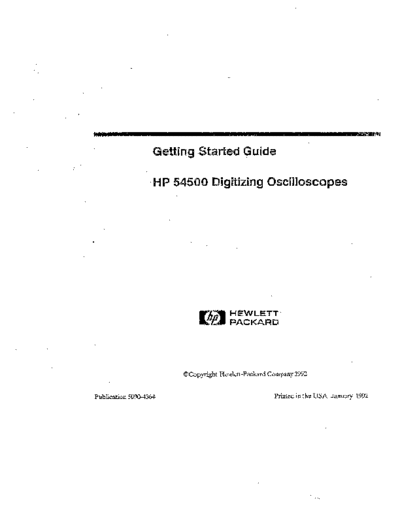 HP 54500 Getting Started Guide