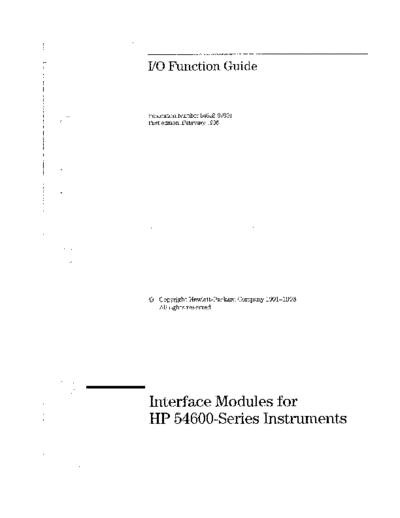 HP 54600 Function Guide