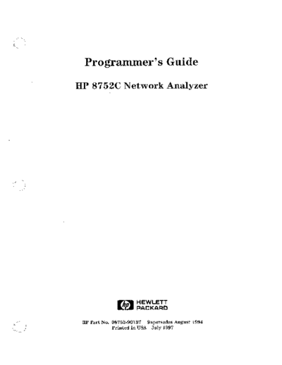 HP 8752C Programming