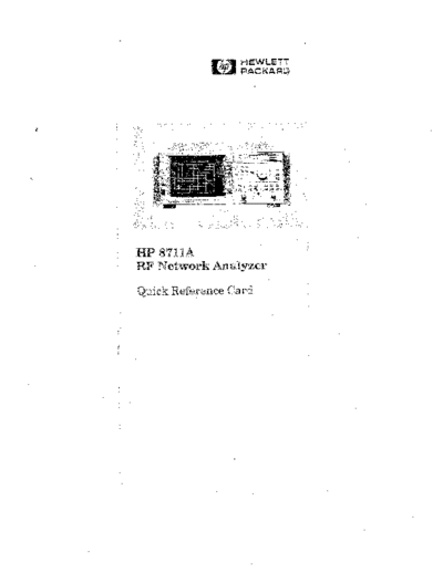 HP 8711A Quick Reference Card