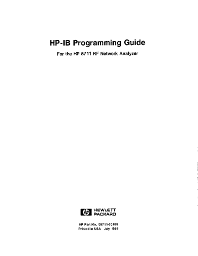 HP 8711A HP-IB Programming Guide