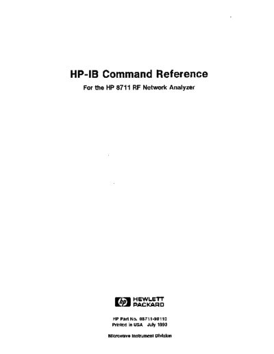 HP 8711A HP-IB Command Reference