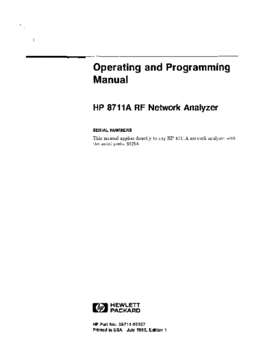 HP 8711A Operating & Programming