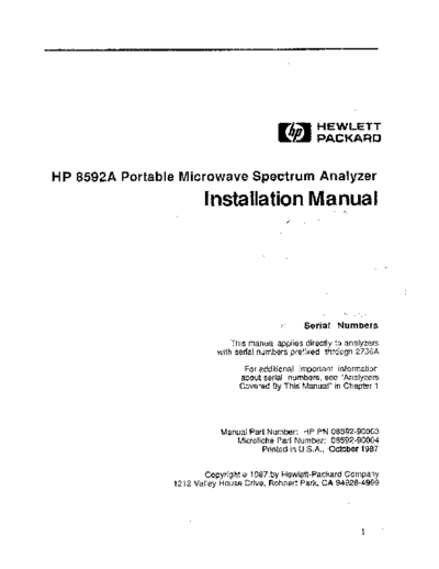 HP 8592A Installation