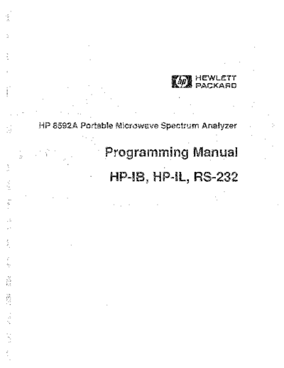HP 8592A Programming