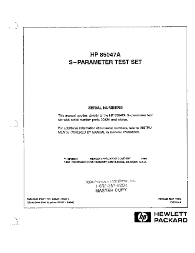 HP 85047A Operating Only
