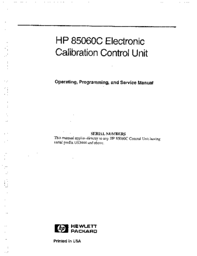 HP 85060C Operating_252C Programming_252C & Service