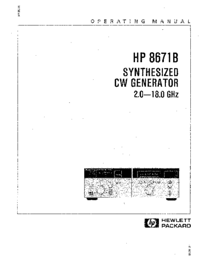 HP 8671B Operating