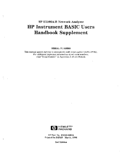 HP E5100A_252CB  Basic Users Supplement Handbook