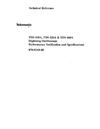 TEK TDS 410A_252C 420A_252C 460A Technical Reference