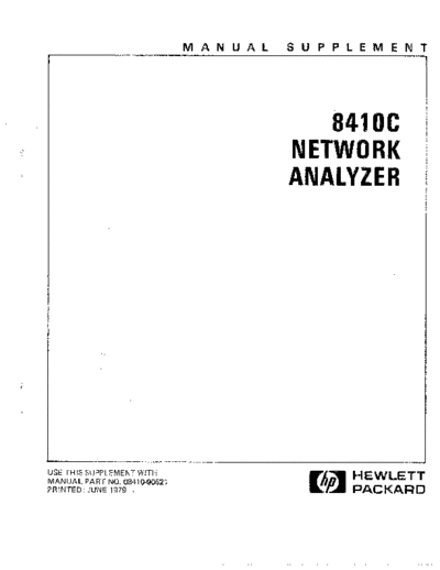 HP 8410C Manual Supplement