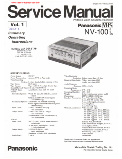 Panasonic_NV-100_Vol.1_VCR