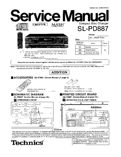 3460 - suplemento manual de servicio sl-pd887  utilizar junto al manual de servicio del sl-pd687