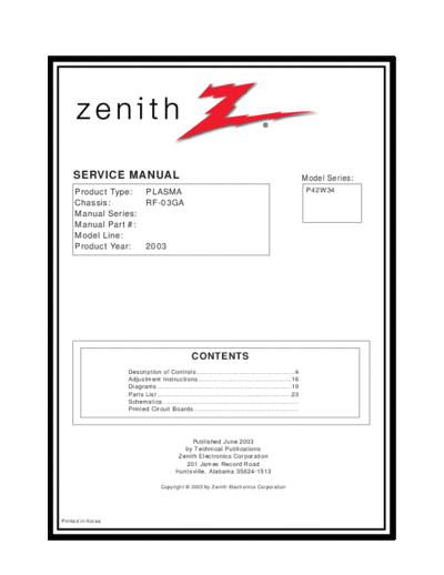 Zenith P42W34