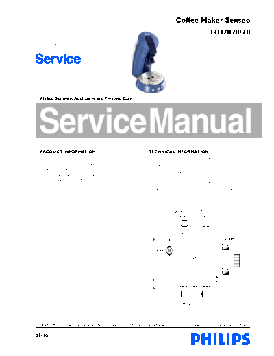 PHILIPS HD 782070 Service Manual HD782070 New generation