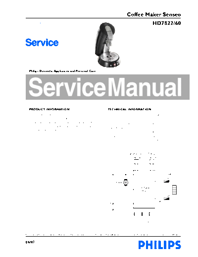 PHILIPS HD 782260 Service Manual HD782260 New Generation 