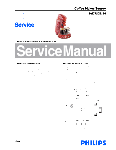 PHILIPS HD 782380 Service Manual HD782380 Rode Tord Boontje New Generation 