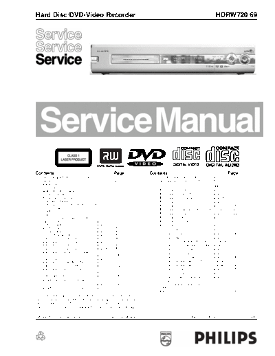 Philips-HDRW720-69 dvd video recorder DVD Service Manual,Circuit diagram,User