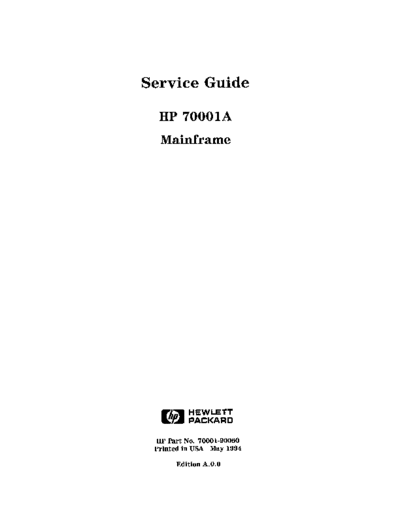 HP 70001A - Service Guide