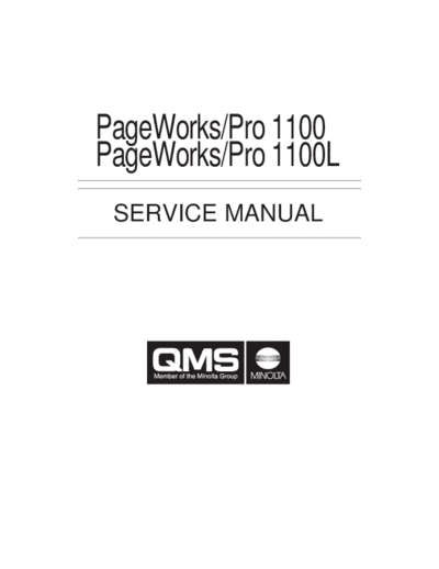 Konica Minolta QMS pagepro 1100 Service Manual