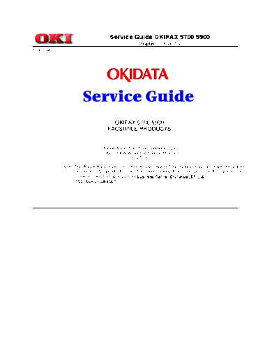 Okidata Fax 5700 5900 Service Manual
