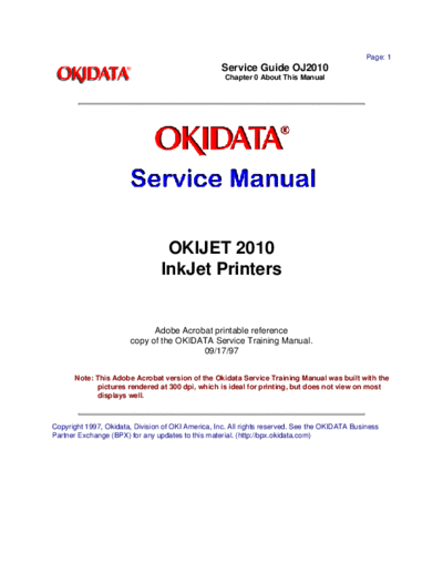 Okidata Jet 2010 Service Manual
