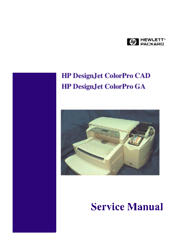 HP DeskJet ColorPro CAD GA Service Manual