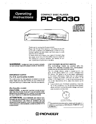 Pioneer-PD-6030-Owners-Manual