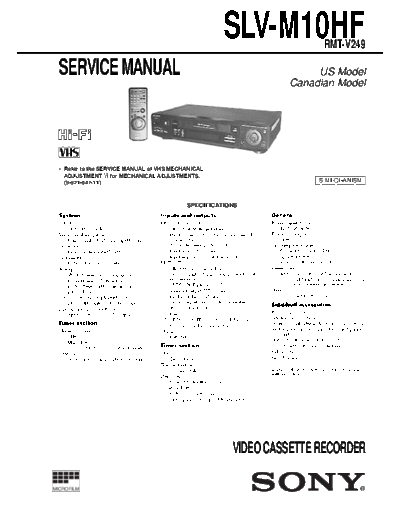 Sony SLV-M10HF