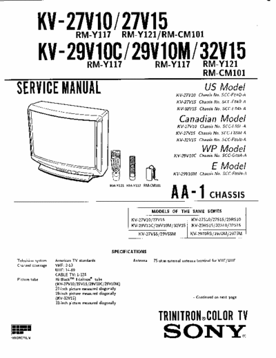 KV-27V10-15 KV-29V10C-M KV-32V15 ch AA-1
