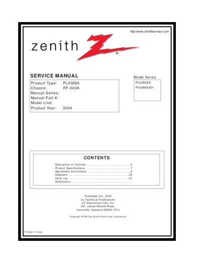 Zenith P42W46X