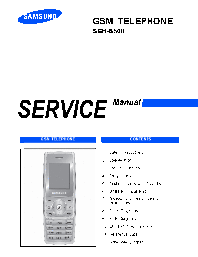 Samsung SGH-B500 service manual