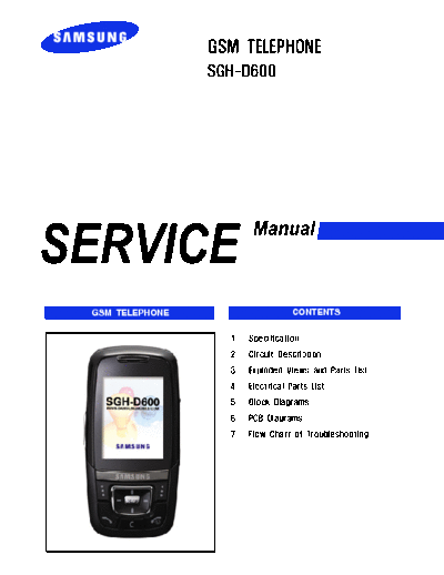 Samsung SGH-D600 service manual