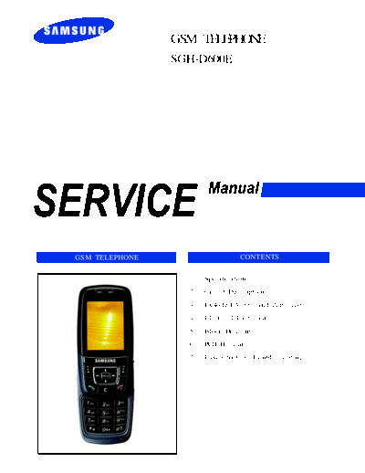 Samsung SGH-D600E service manual
