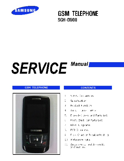 Samsung SGH-D900 service manual