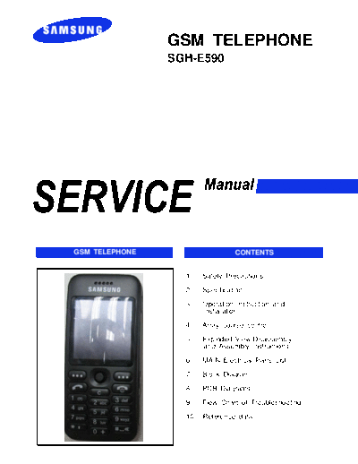 Samsung SGH-E590 service manual