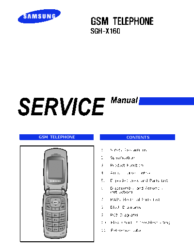 Samsung SGH-X160 service manual