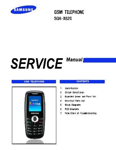 Samsung SGH-X620 service manual