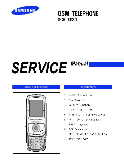 Samsung SGH-X530 service manual