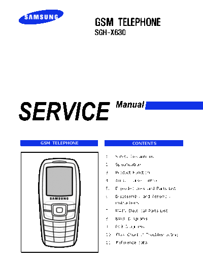 Samsung SGH-X630 service manual