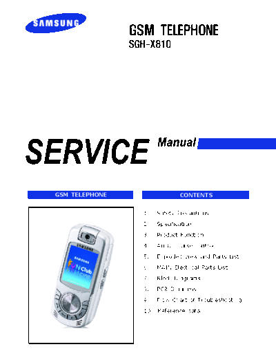 Samsung SGH-X810 service manual