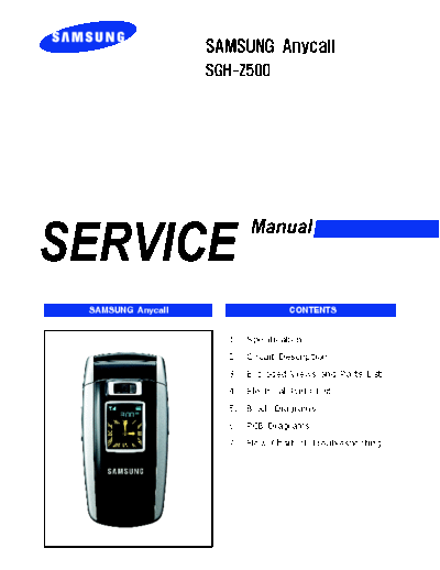 Samsung SGH-Z500 service manual
