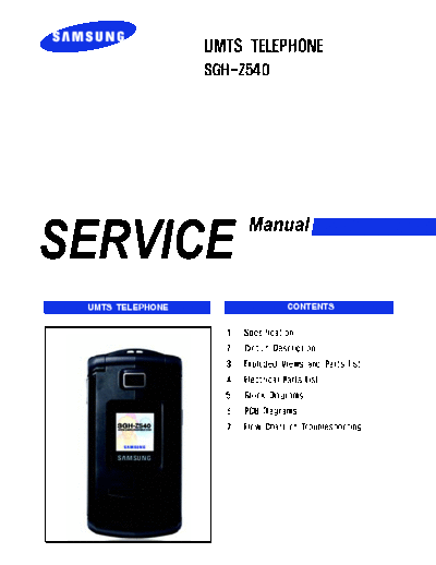 Samsung SGH-Z540 service manual