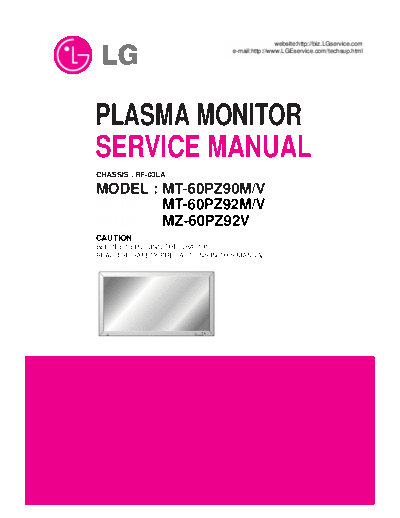 LG MZ-60PZ92V Plasma TV Service Manual