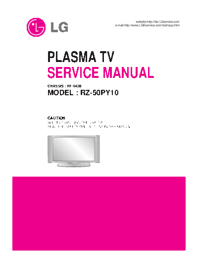 LG RZ-50PY10 Plasma TV Service Manual