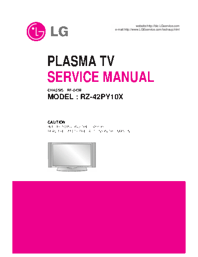 LG RZ-42PY10X Plasma TV Service Manual