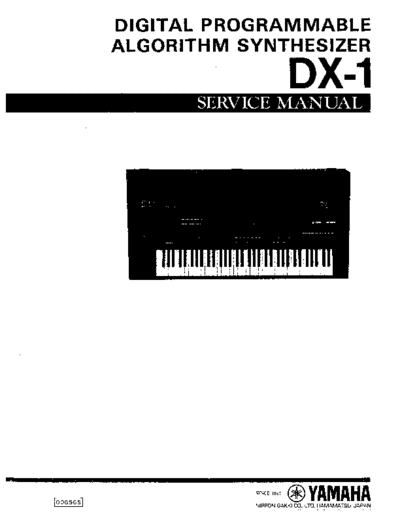 Yamaha DX-1 Service Manual