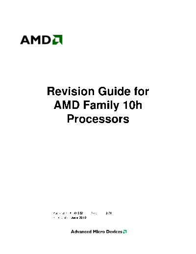 Revision Guide for AMD Family 10h Processors