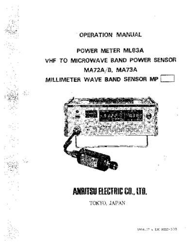 ANRITSU ML83A Operation